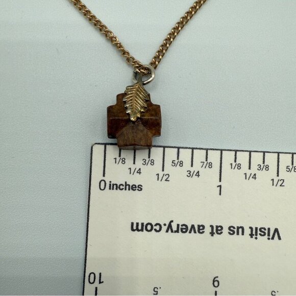 Dainty Wooden Cross Pendant Necklace - Picture 14 of 15